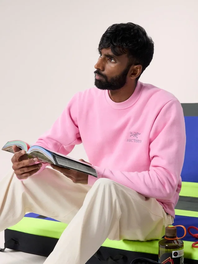 Emblem Fleece Crew Neck Pullover Men's