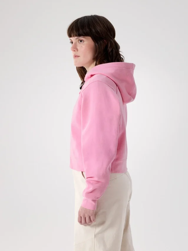Emblem Fleece Full Zip Crop Hoody Women's