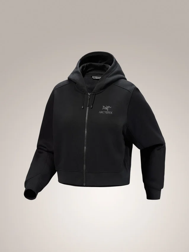 Emblem Fleece Full Zip Crop Hoody Women's