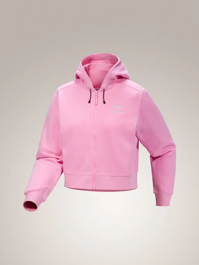Emblem Fleece Full Zip Crop Hoody Women's