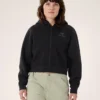Emblem Fleece Full Zip Crop Hoody Women's