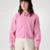 Emblem Fleece Full Zip Crop Hoody Women's