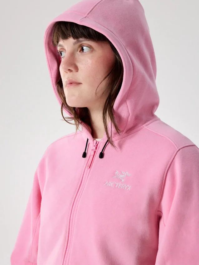 Emblem Fleece Full Zip Crop Hoody Women's
