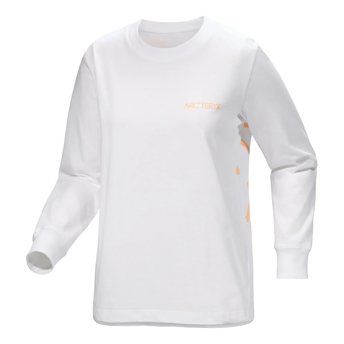 Kragg Cotton Bird Crew Neck Long Sleeves T-Shirt "White Orange"