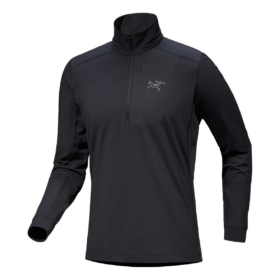 Rho LT Zip Neck Top "Black"