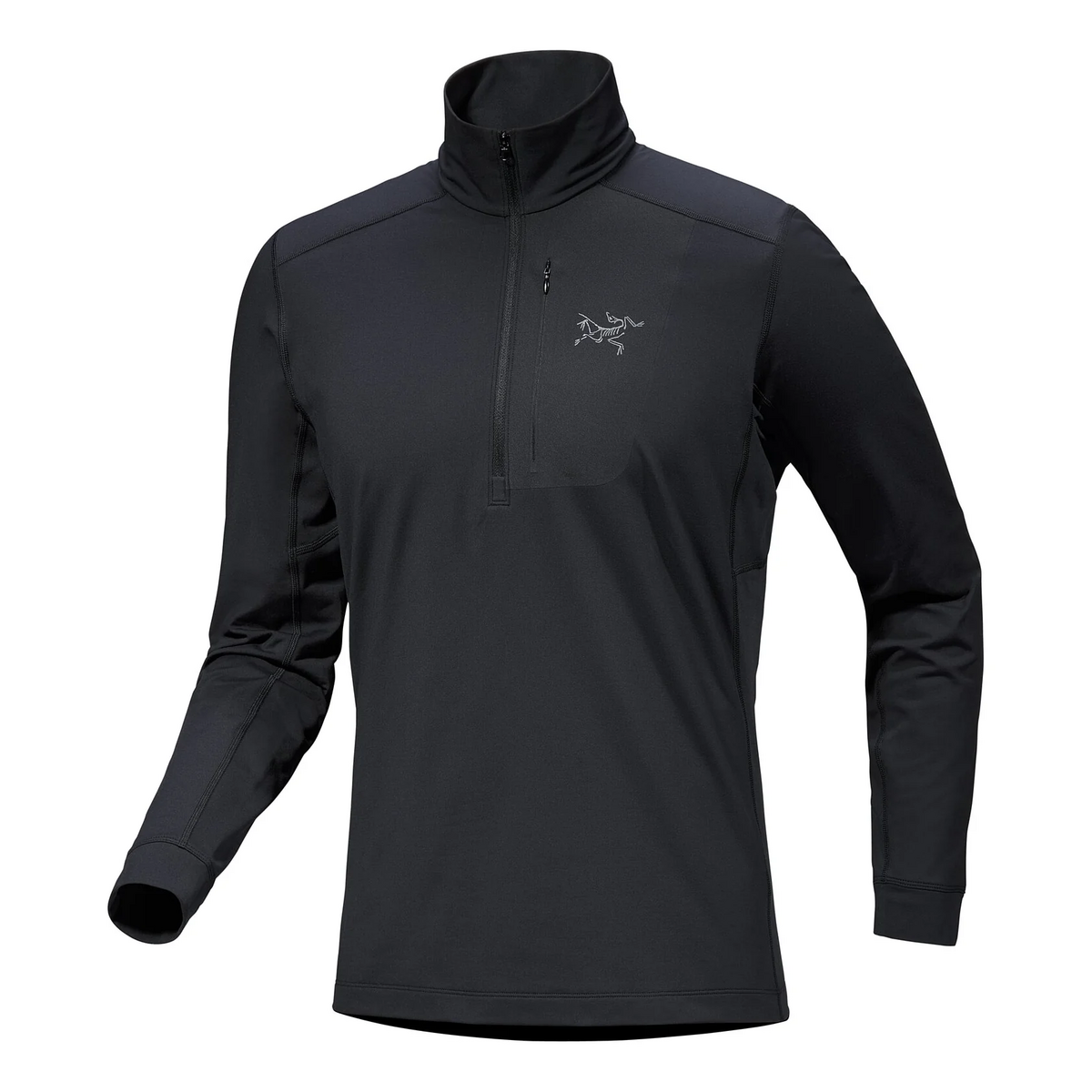 Rho LT Zip Neck Top "Black"