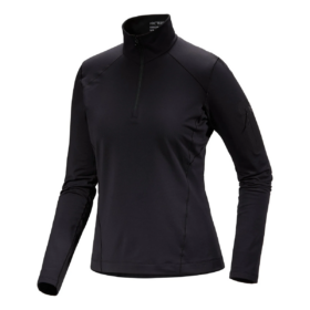 Rho Zip Neck Top "Black"