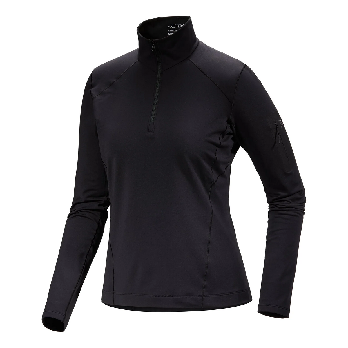 Rho Zip Neck Top "Black"
